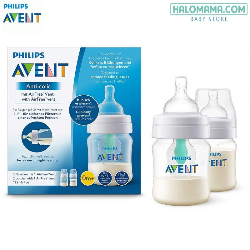 PHILIPS AVENT ANTI-COLIC WITH AIRFREE VENT 125 ML / 4 OZ (TWIN PACK)
