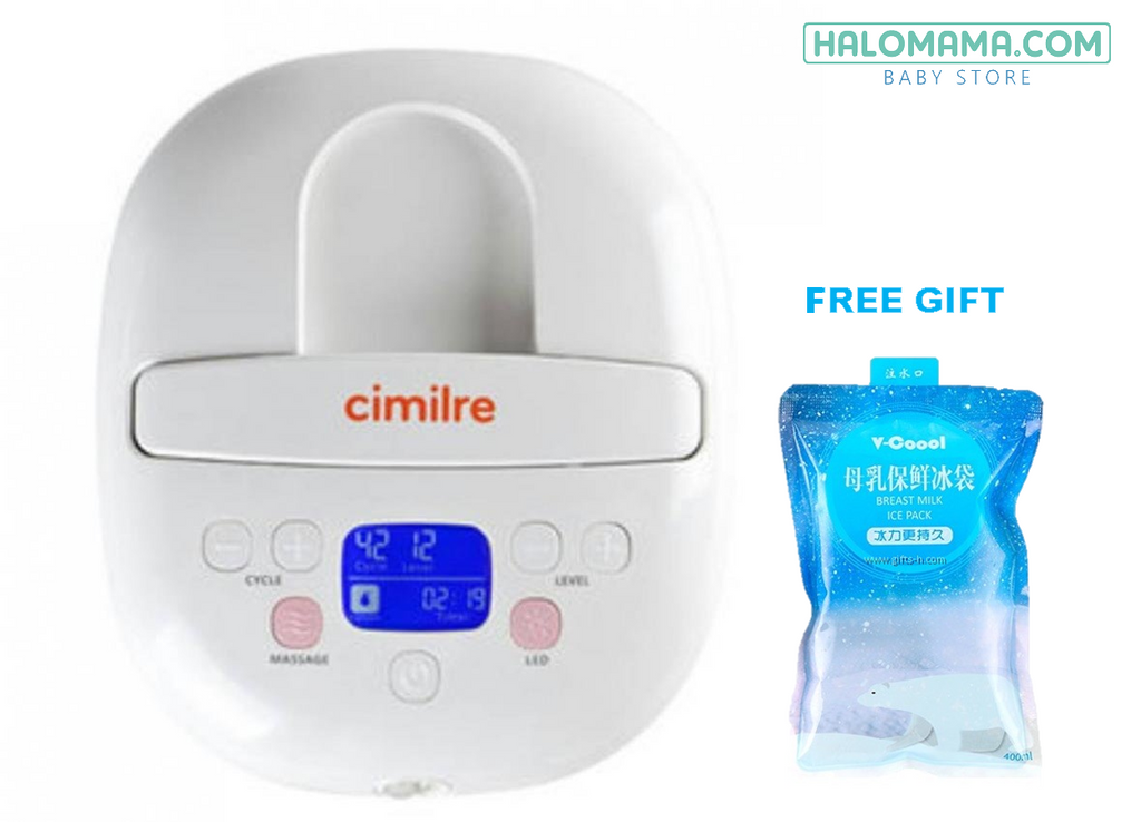 CIMILRE S3 ELECTRIC DOUBLE BREAST PUMP-FREE CIMILRE VALVE X2 AND V-COOOL BREAST MILK ICE PACK