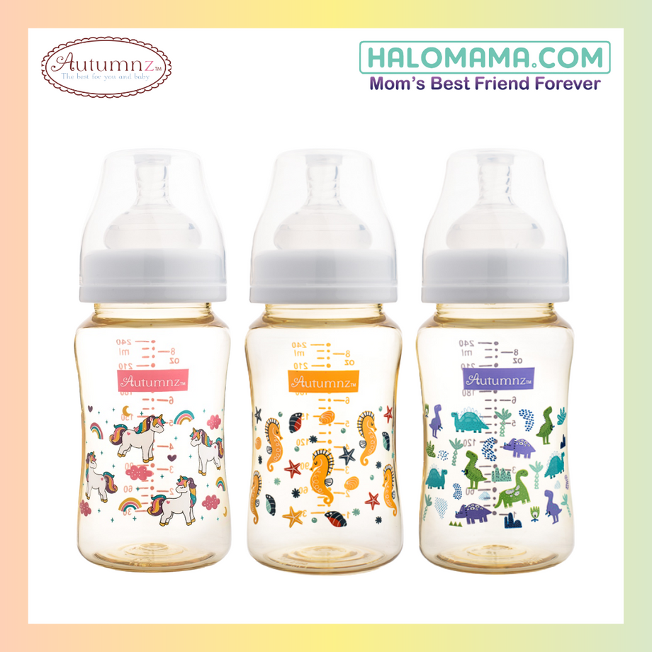 Autumnz PPSU Wide Neck Feeding Bottle 240ml 3m+ –